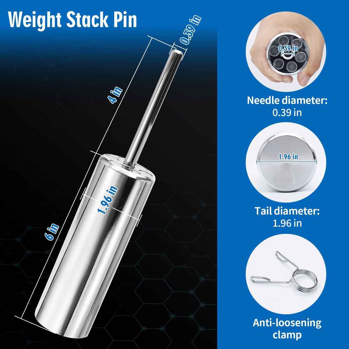 YSVORTOT Weight Stack Pin Extender for Cable Machine & Home Gym |10mm & 8mm Diameter | Heavy-Duty Steel Construction | Magnetic Safety Design | Actual Adds Up to 80 lbs Extra Weight