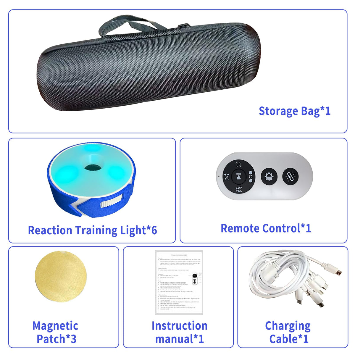 VLBPCR 6Pcs/Pk Agile Reaction Training Lamp Set, Blue Shell Sport Reaction Training Light Speed Equipment Quick Reaction Lights Enhancing Speed and Agility Tools