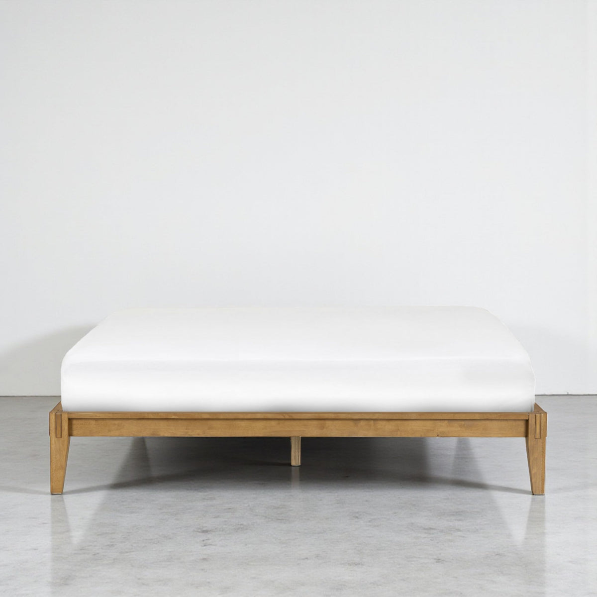 NTC Sapa Solid Wood Platform Bed Frame – Minimalist, Japanese Joinery, No Box Spring Needed, Silent Slats, Easy Assembly – King – Teak Look