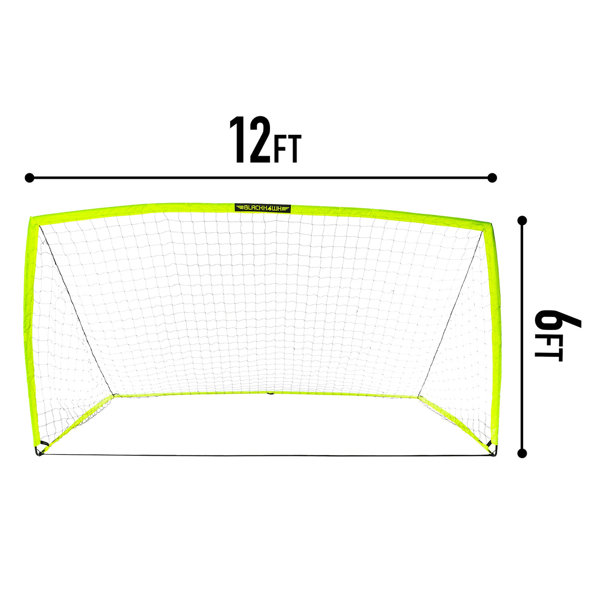 Franklin Sports Blackhawk Portable Soccer Goal, Optic Yellow, 12' x 6'
