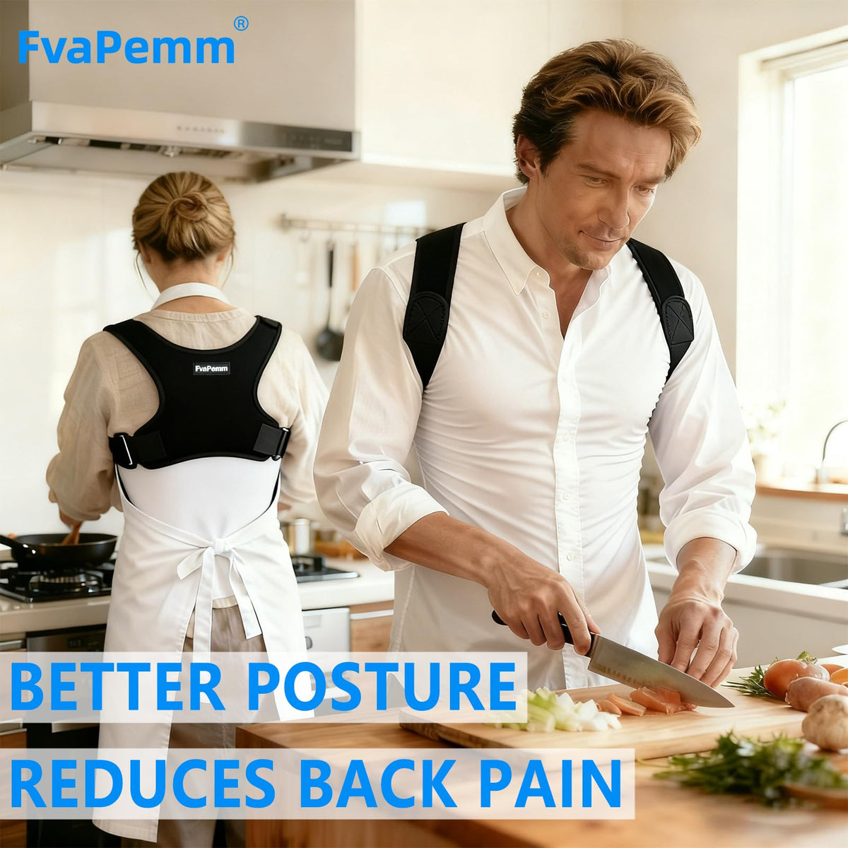 FvaPemm Posture Corrector for Women Men, Copper Upper Back Brace, Back Straightener Support Correcting Hunchback and Bad Posture, Back Pain Relief for Neck, Shoulder, Clavicle, Black, L/XL