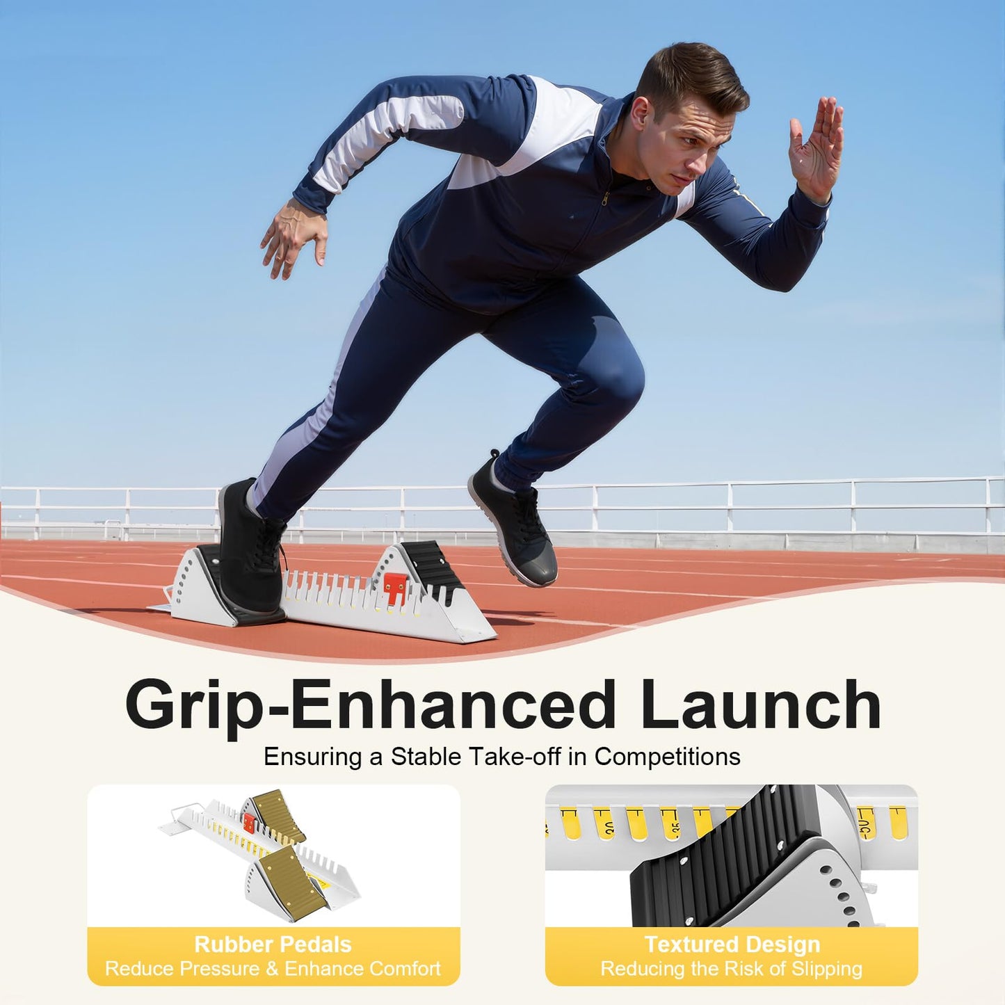 lxrnqcey Starting Block Track Field, 6 Angle Adjustable Starting Block and Field Aluminum Suitable for Plastic Runway Cinder Track