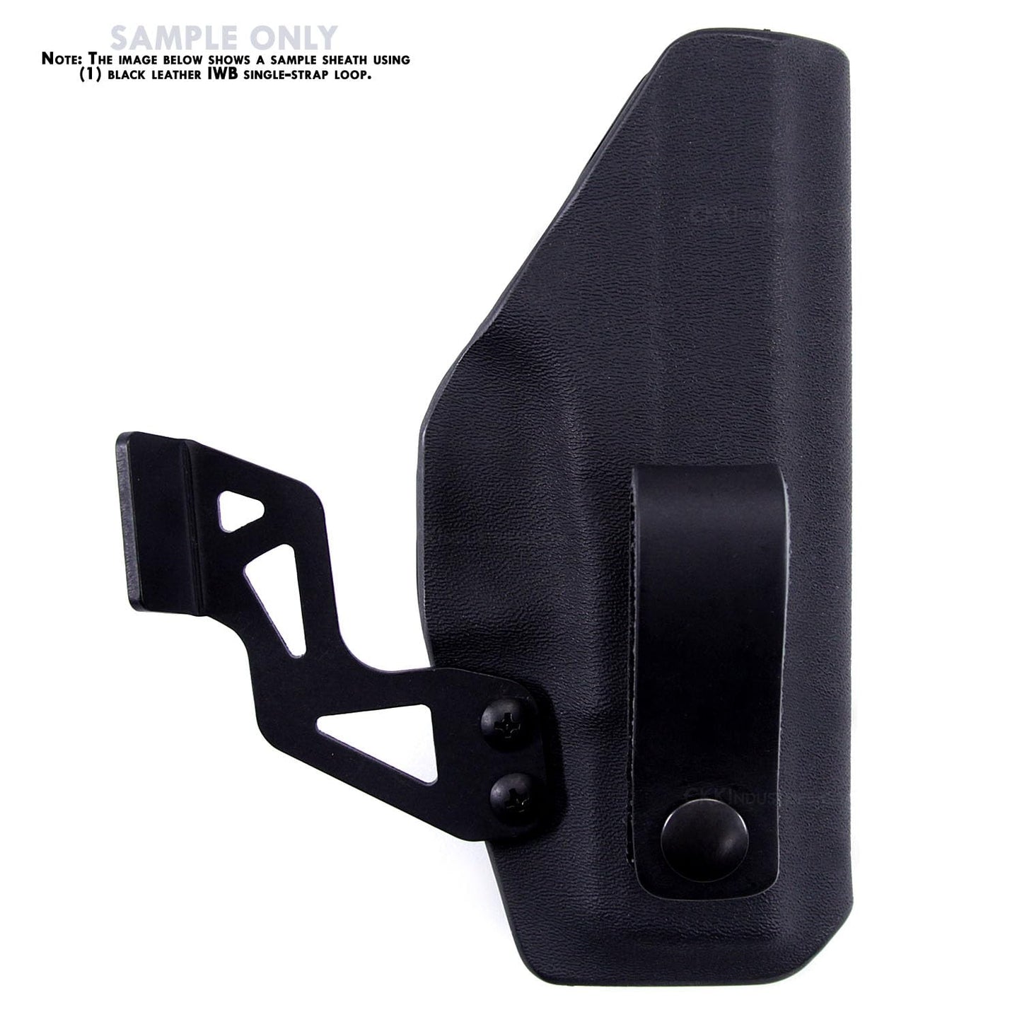 [2 Pack] IWB Belt Loop - (8-9oz Leather) - Black w/Black Pull-The-Dot Snap & Mounting Hardware - 6.0 x 0.875 Inches - for IWB Holster Carry - (Fit 1.25-2.00 Inch Belts (Adjustable)