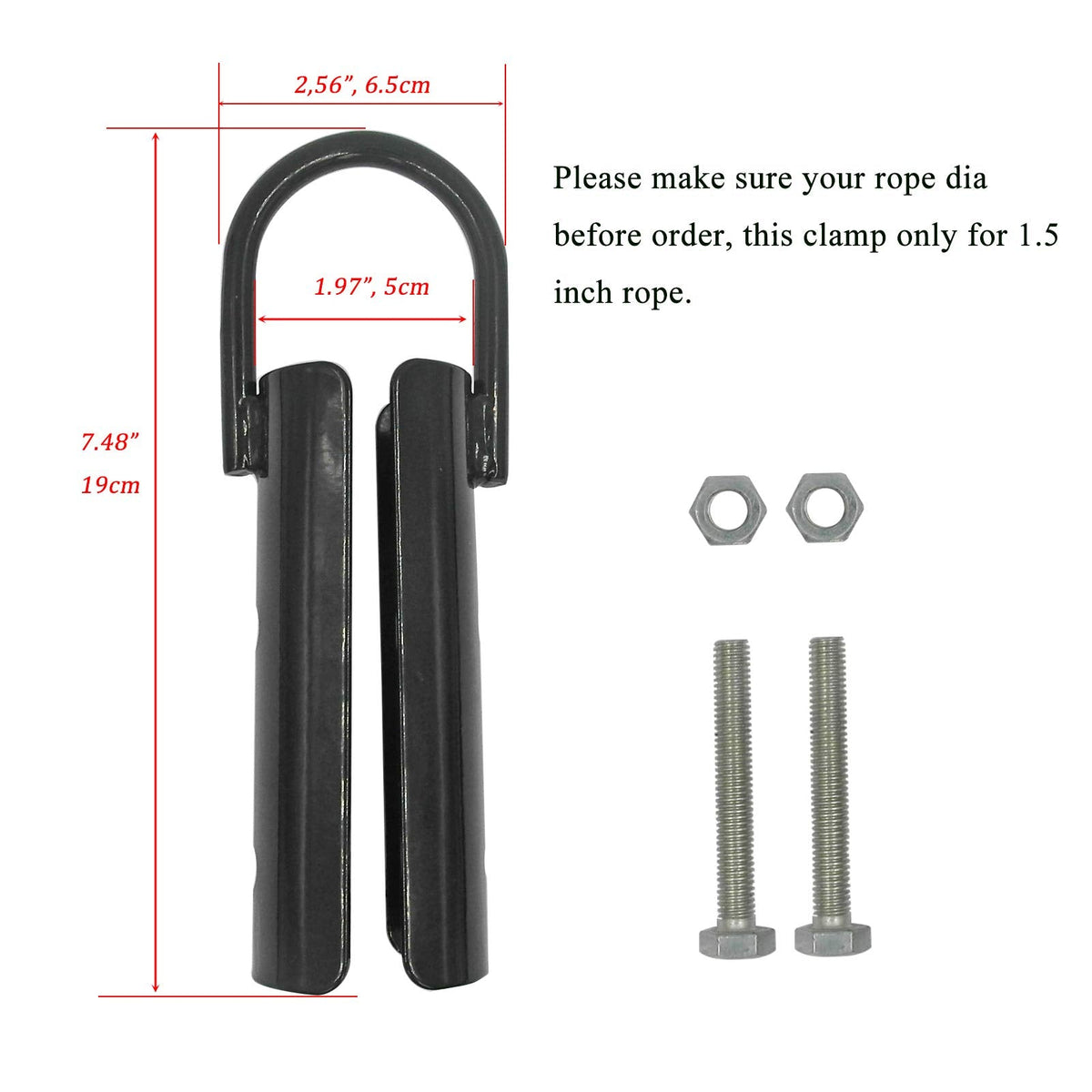 Forellfit 1.5” Climbing Rope Clamp，4PCS Rope Climb Clasp Workout Rig Attachment Hook for Rope Climbing Garage Gym Fitness Equipment Strength Training Home Indoor Safety
