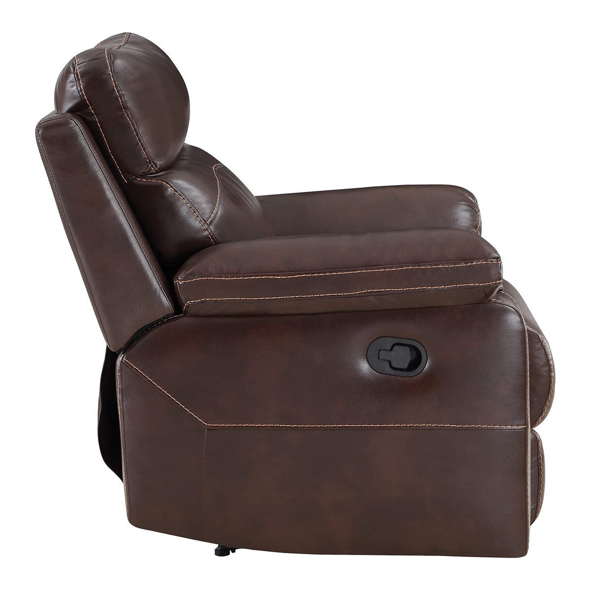 OSP Home Furnishings Bryson Ultra Soft Faux Leather Recliner with Premium Plush Padding and Manual Recline, Espresso