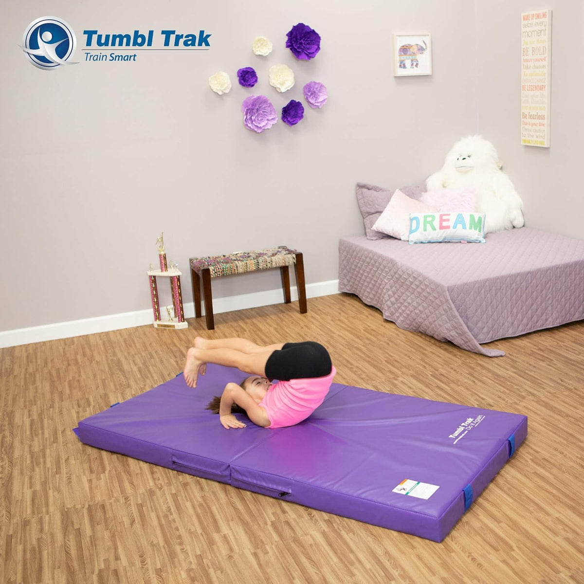 Tumbl Trak Jr. Practice Mat Gymnastics Crash Pad, Purple
