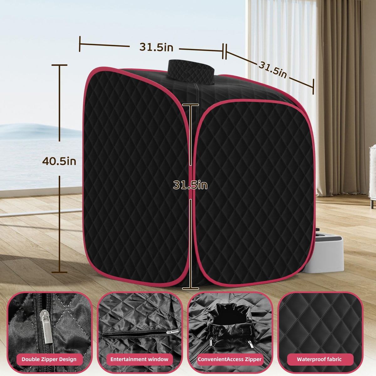 FniOk Portable Steam Sauna at Home, 9 Levels Heating, Sauna Tent for Home with Steamer and Folding Chair, Sauna for Relaxation, Detoxification, Spa