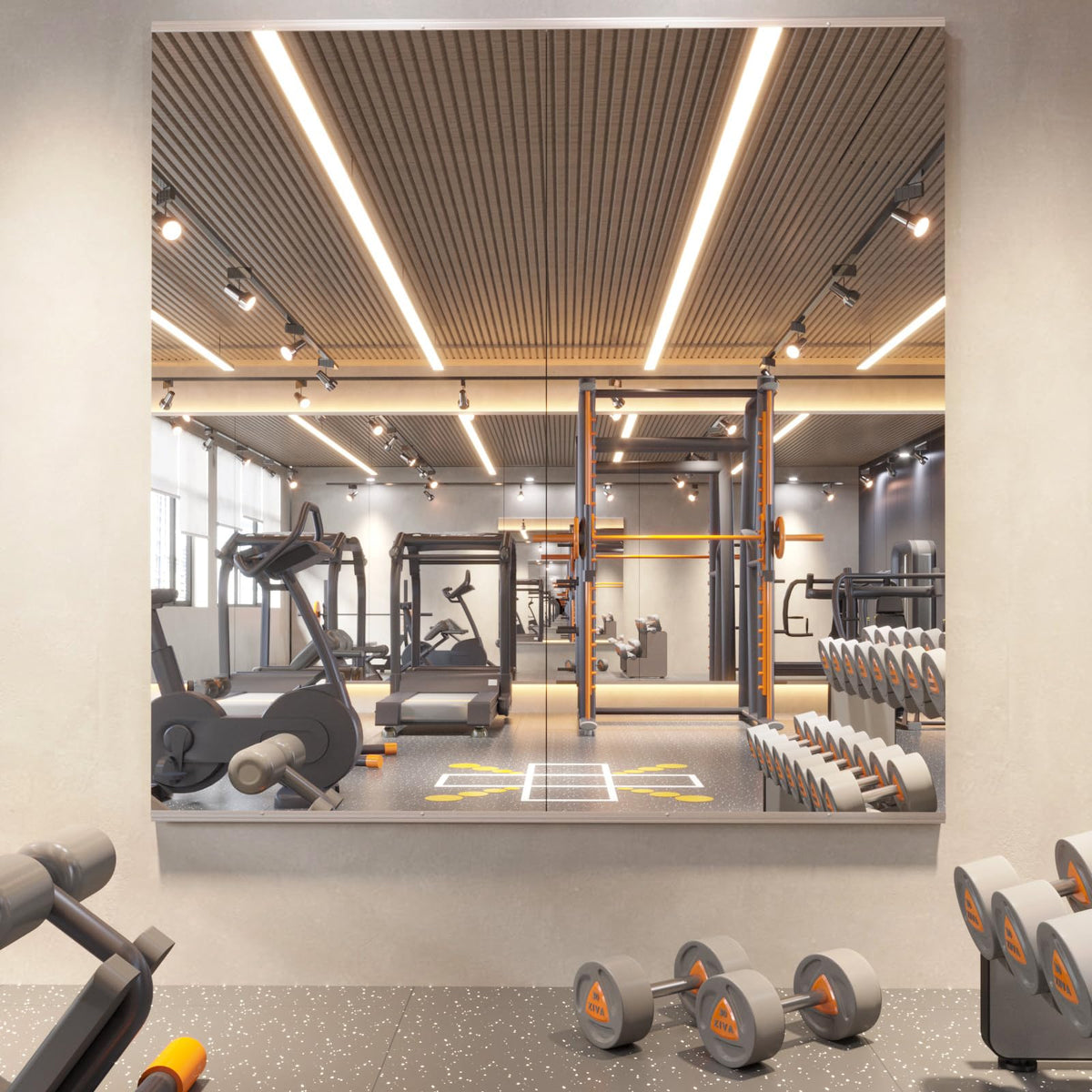 pertetey Home Gym Mirror, 63X28 Inch(Each)-2Pack Large Frameless Tempered Glass Full Body Wall Mounted Mirror for Gym, Yoga, Exercise, Dance Studio