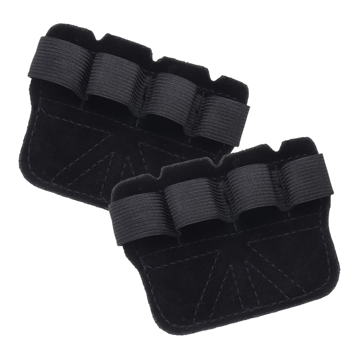YELARXI Anti-Slip Workout Grip Pads, Lifting Grips Pads Weight Gloves for Men Women,4 Pack & Cowhide & Black - Fitting for (Weightlifting/Deadlift/Pull-Up/Gym Training/Yoga)