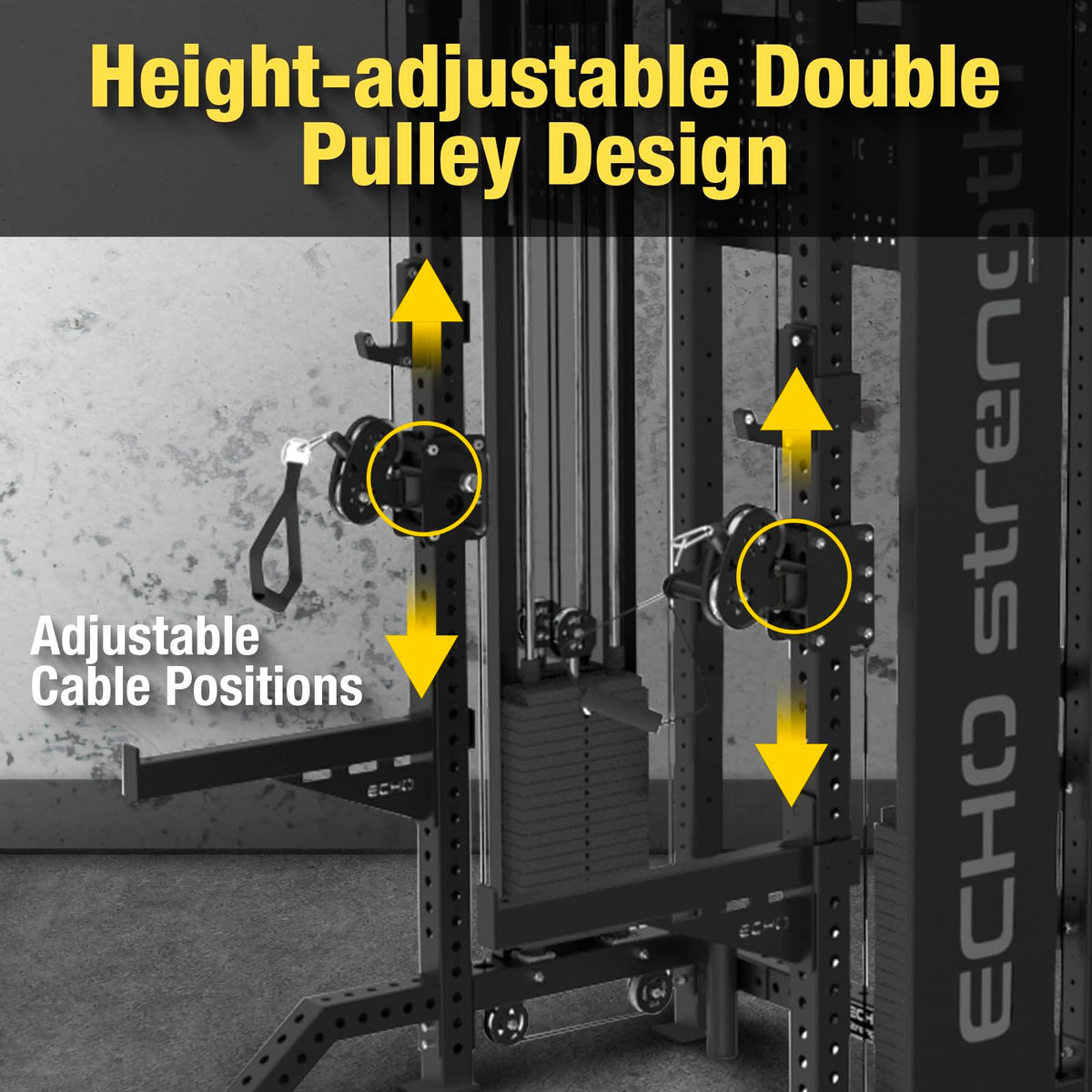 Commercial Functional Trainer Cable Machine with Dual Weight Stacks Power Cage Squat Rack Cable Crossover Exercise Machine with Pulley System All in One Home Gym Systems, Functional Trainer(Model A)
