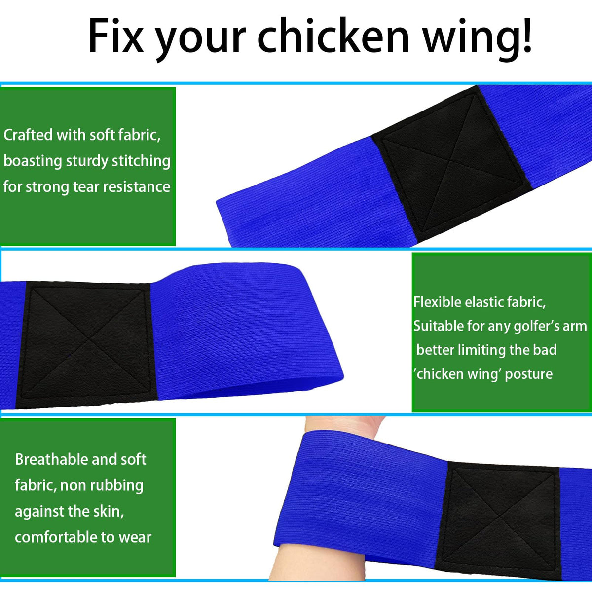 Siciwelely Golf Swing Training Kit with Wrist Strap/Arm Band/Storage Bag, Golf Swing Training Aid to Correct Wrist Angle & Develop Muscle Memory,Golf Wrist Swing Brace Corrector for Golf Beginners