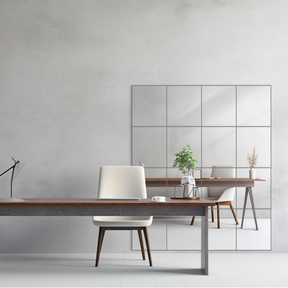 Dulles Glass - Wall Mirrors, 12''x 10'' Glass Wall Mirror Tiles (16 PCS), Large Full Body Mirror for Home Gym, Bedroom, Door, Bathroom, Frameless Mirror Tiles (Glass - 12'' x 10'' - 16PCS)