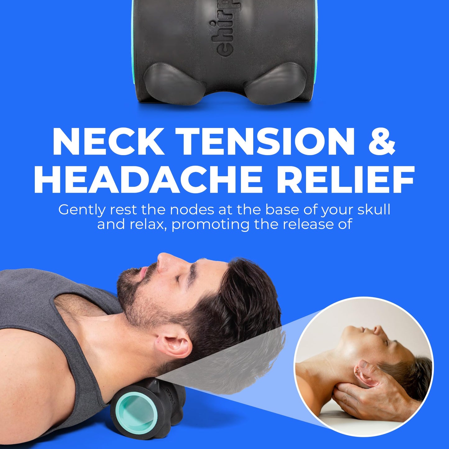 Chirp Wheel XR Massage Roller for Neck & Headache Relief – Rejuvenate Body, Spinal Care & Tension Through Thumb Pressure Release | High-Density Foam for Physical Therapy, 500lbs Capacity, 4" Mint
