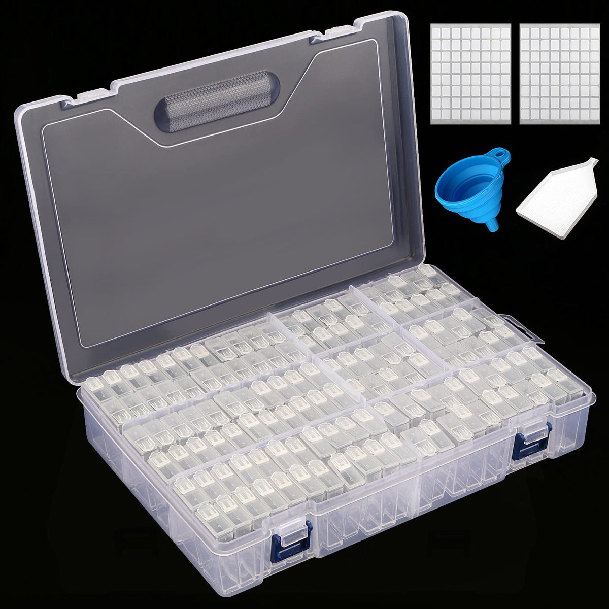 MANCHAP 120 Grids Diamond Storage Containers, Art Craft Beads Organizer Box for Beads, Rhinestones, Painting