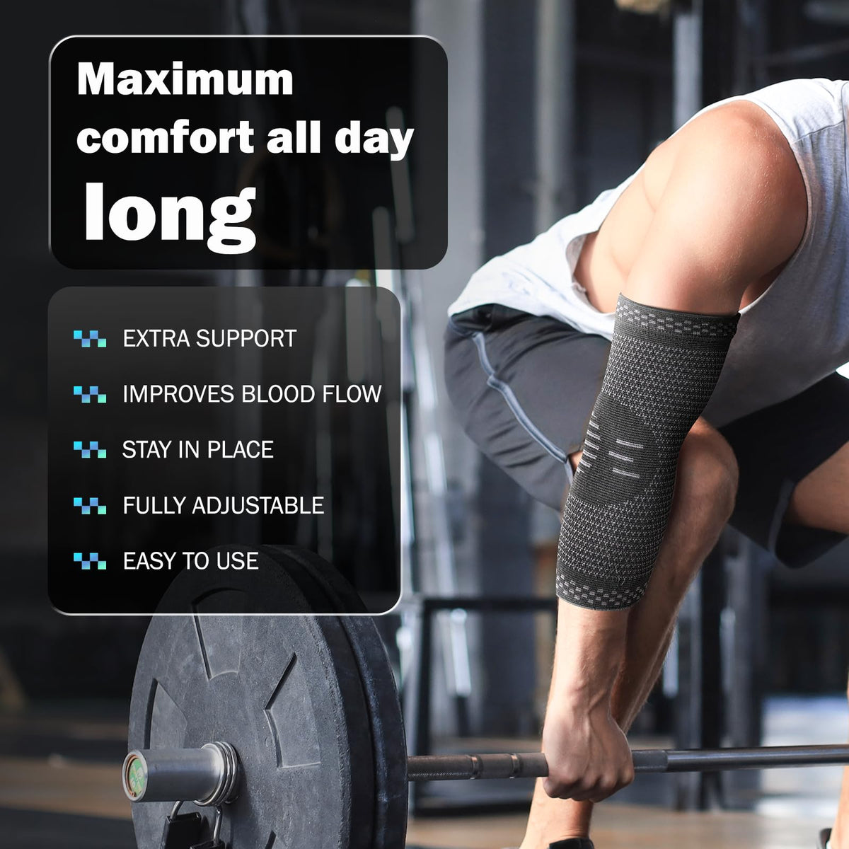 POWERLIX 2Pack Elbow Orthopedic Brace Compression Support (Pair) - Elbow Sleeve for Tennis, Golfer’s, Bursitis, and Sprains, Arthritis, Tendonitis. Pain Relief(Black, L)