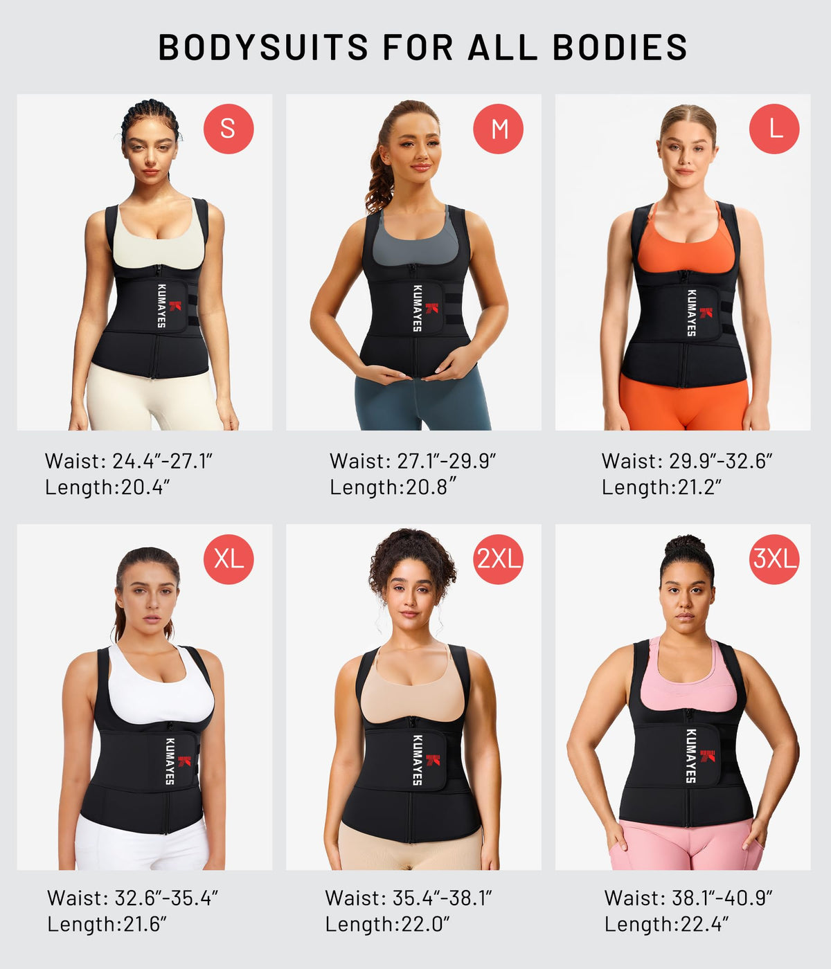 KUMAYES Womens Waist Trainer Corset Sauna Sweat Suit for Women Trimmer Workout Belt Corset Vest Body Shaper Shirt Band Black