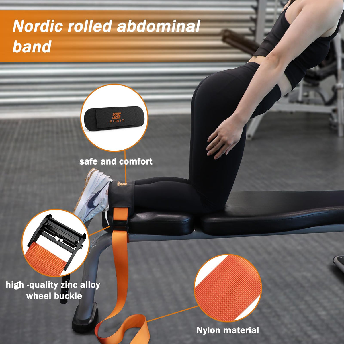 SEBIT Hamstring Curl Strap,59 inches Adjustable Squat Strap Foot Dumbbell Strap,Exercise Strap Assisted Leg Curl Strap Leg Tibialis Raises Workout for Outdoor(Bright Yellow)