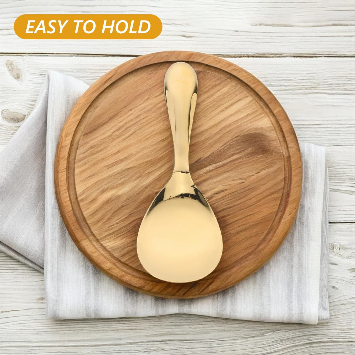 DOITOOL Golden Rice Spoon Stainless Steel Rice Paddle Non- stick Rice Serving Spoon Mashed Potato Scoop Rice Spatula Gold Rice Scooper Japanese Rice Cooker
