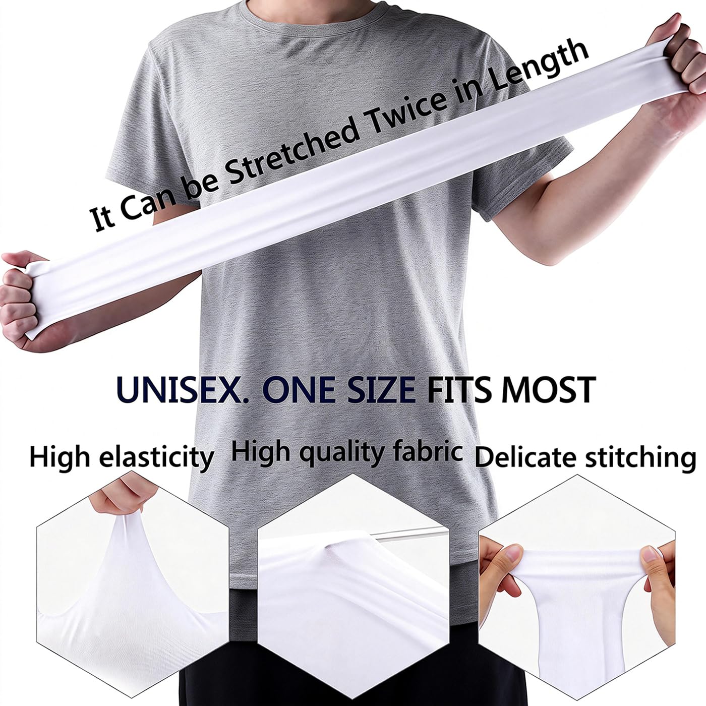 JUSDIQIR Sun Protection Arm Sleeves With Thumb Holes for Men Women, Cooling Compression UV Arm Cover, Outdoor Sports Sleeve (Black 1 pair)