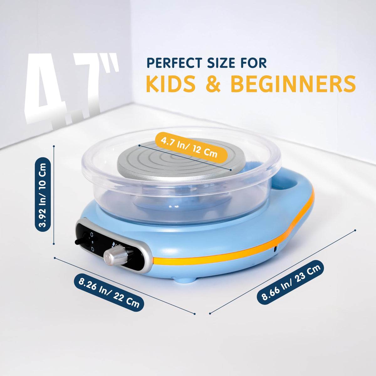 Pottery Wheel for Kids | Clay Machine for Beginners | 4.7 Inch Electric Mini Wheel Kit for Arts | Includes 8 Piece Tool Set and Paint | Educational Pottery Kit for Adults
