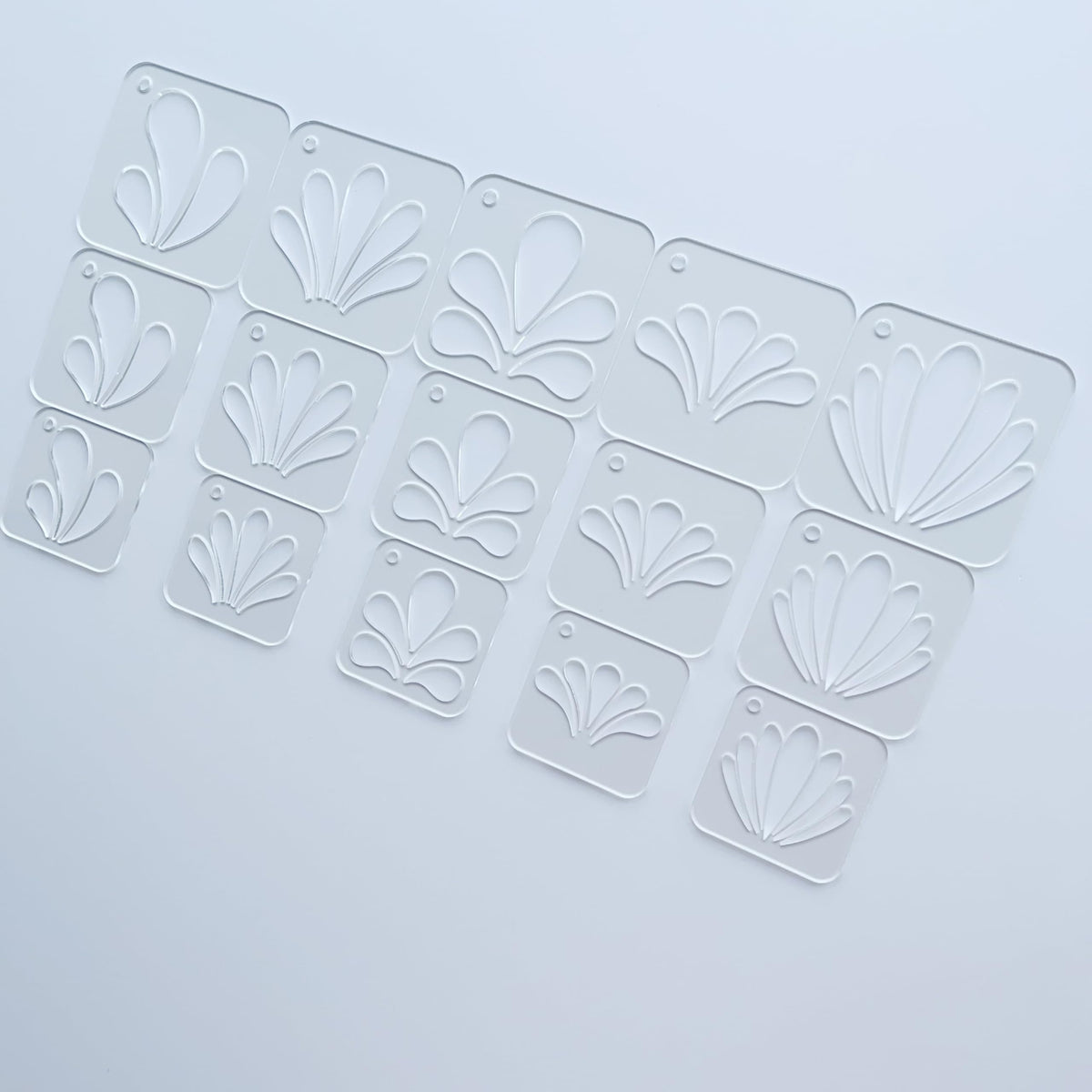 Mandala Stencils Set, 15 Piece Clear Acrylic Drawing Templates with Ring for Art, Painting, Dot Art
