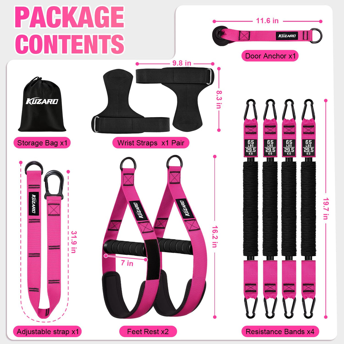 Upgraded Pull Up Assistance Bands for Women, Heavy Duty Resistance Bands with Handles, Exercise Band with Door Anchor, Workout Band Set for Pull Up Bar, Full Body Sculpting,Muscle Training, Home Gym