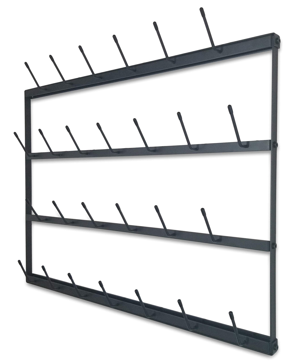 Claimed Corner Mug Rack with Sturdy Steel Frame, Matte Black Finish, Removable Rubber Caps, Wall Mounted (Horizontal 34" x 23.5")