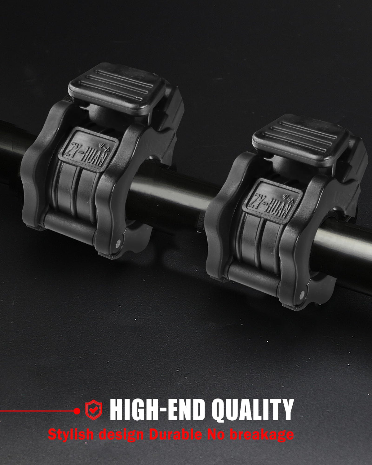 Adjustable Barbell Clips (2-Pack), Fits 0.98-1.1" Olympic & Standard Bars, Secure Locking Collars for Weight Lifting Strength Training (Balck)