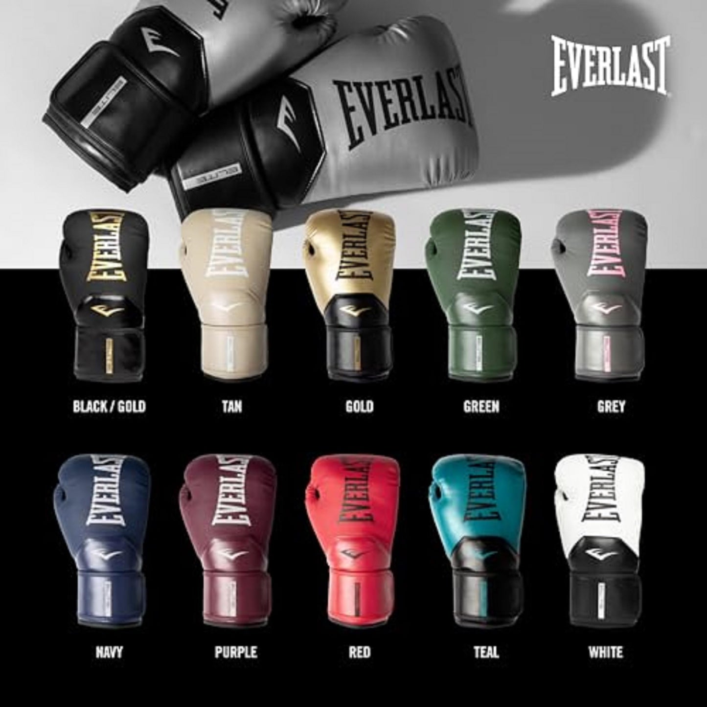 Everlast Elite 2 Womens Boxing Gloves | Vegan Leather Boxing Gloves with Secure Fit Hook and Loop Closure & Ventilation | Cardio, Speedbag, and Heavy Bag Training Gloves (12 oz, Tan)