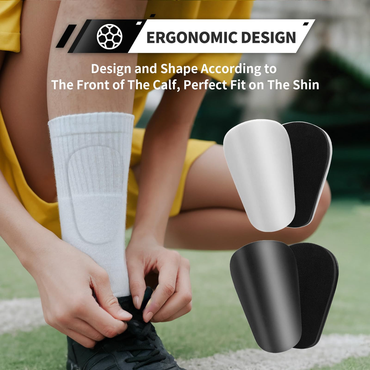 Motspo 2 Pairs Soccer Extra Mini Shin Guards for Toddler Kids Youth and Adults - Ultra Miniature Shin Guards Soccer - Extra Small Shin Pads So Light and Comfortable for Boys, Girls, Men, and Women