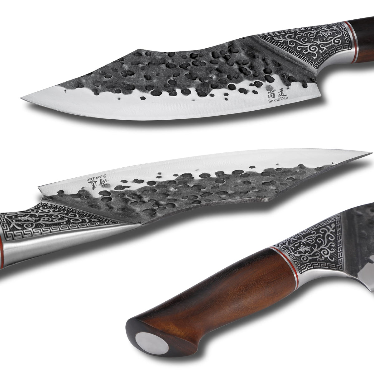 SHANGDAO 7" Chef Knife - Butcher Knife for Meat, Japanese High Carbon Meat Cleaver Knife, Hand Forged Meat Cutting Knife, Ultra Sharp Kitchen Knife for Home, Camping BBQ Cooking Knife
