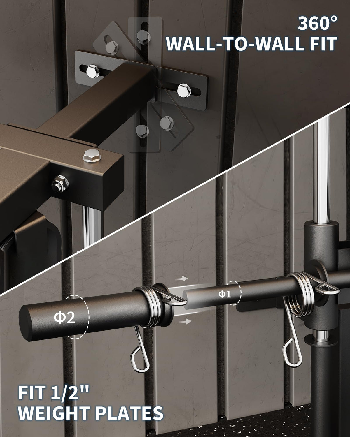 GarveeLife Wall Mount Cable Station, LAT Pulldown Machines with 19 Positions Dual Pulley System, Cable Crossover Machine with Footplate, T-Bar and More Attachments Workout Equipment Home Gym