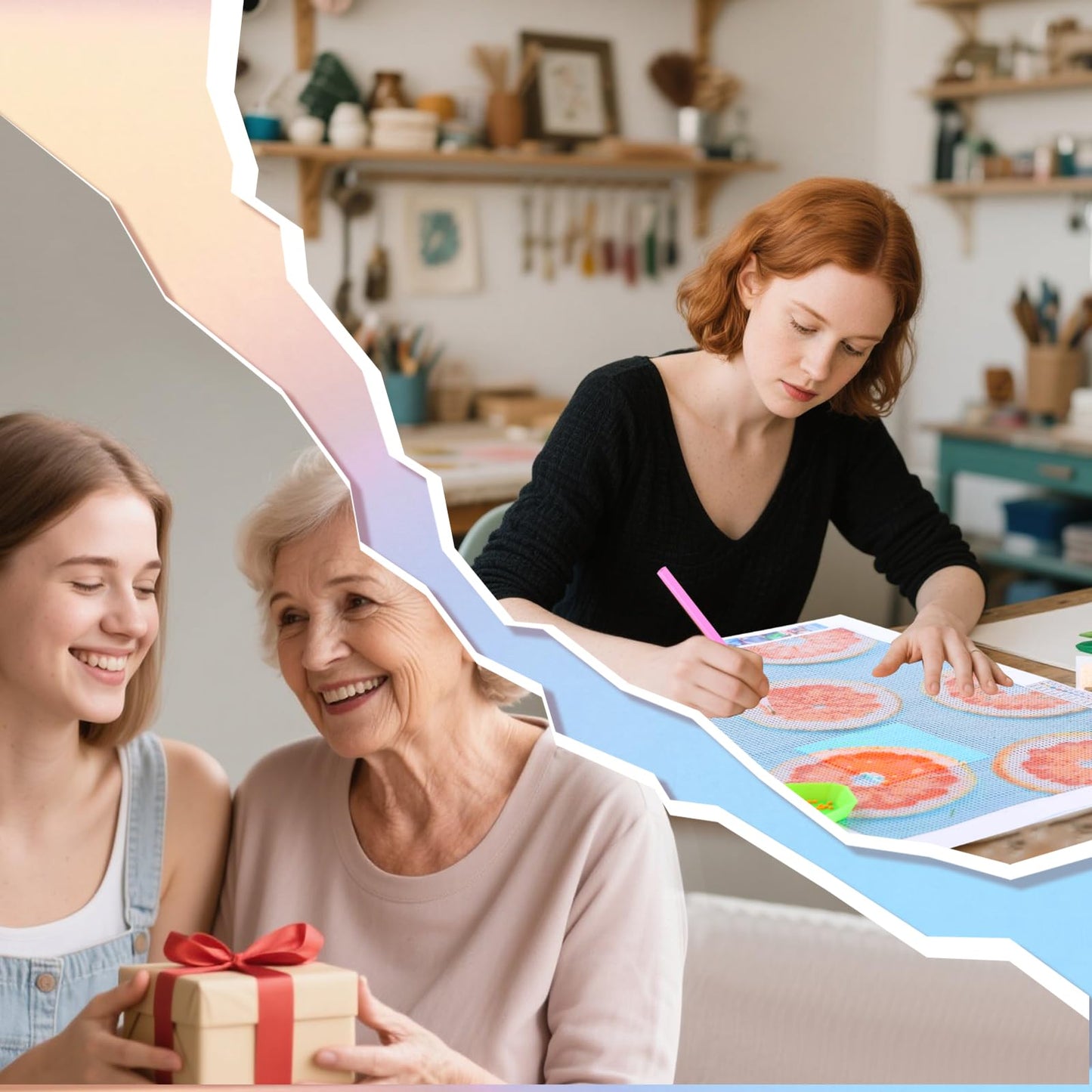 KAYEIUU Tornado on The Farm Diamond Painting Kit for Adult Diamond Painting Kit for Adult Tornado 5D Diamond Dots Kits Painting Crafts for Home Decor 12x16 inch