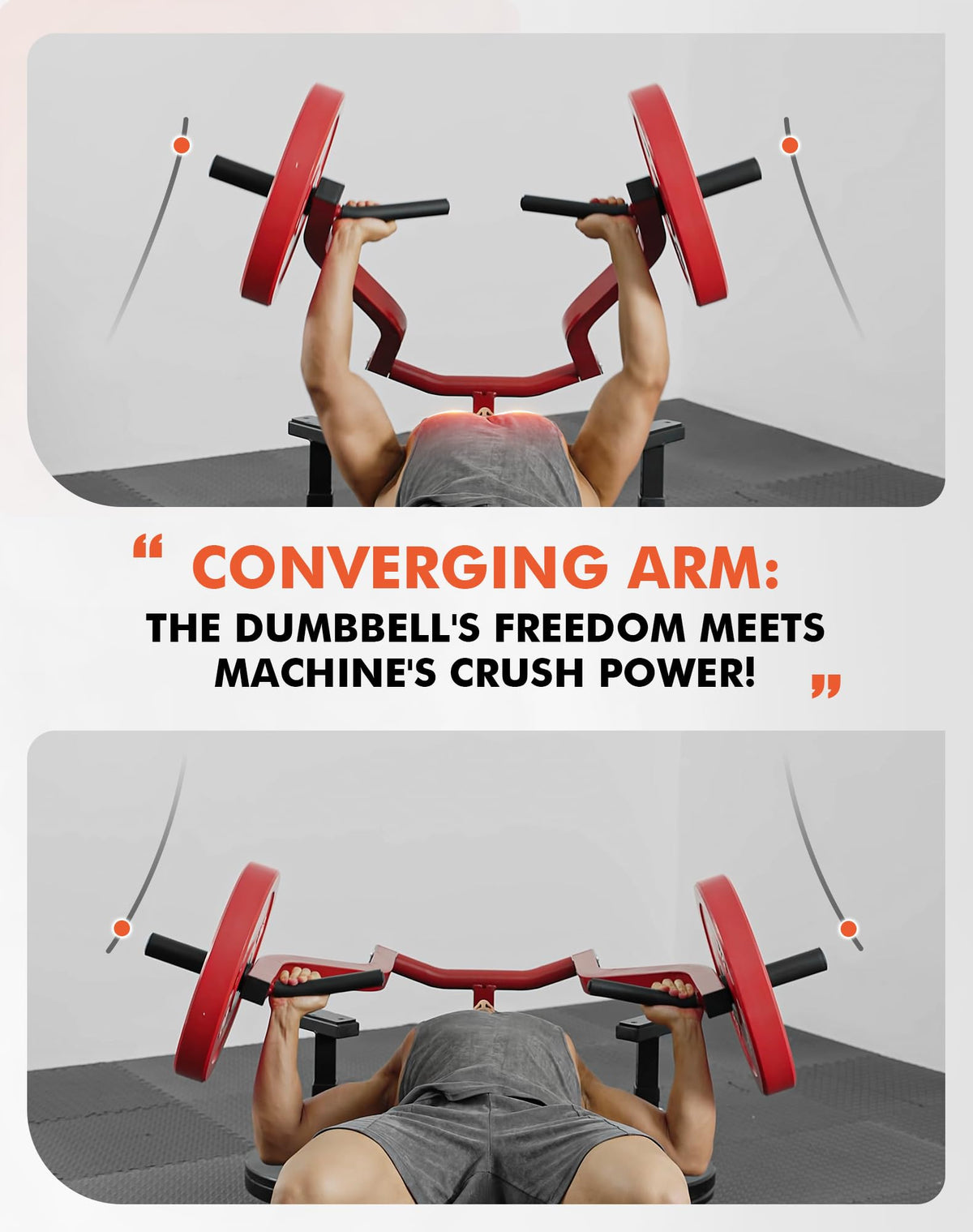 GMWD Chest Press Machine, 1200LBS Bench Press Machine with Independent Converging Arms, Adjustable Flat Incline Bench for Chest, AB Workouts, Shoulder Home Gym Equipment, Red, V1