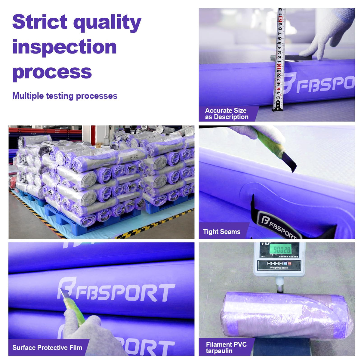 FBSPORT 10ft Inflatable Air Gymnastics Mat Training Mats 4 inches Thickness Gymnastics Tracks for Home Use/Training/Cheerleading/Yoga/Water with Pump