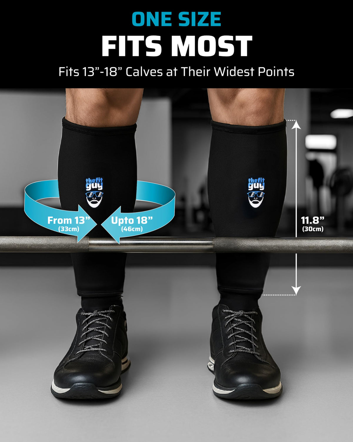 THEFITGUY Deadlift Shin Guards, 5mm Dense Neoprene Protection, Easy On-Off, No Need to Take Off Shoes - for Weightlifting and Functional Training (Pair)