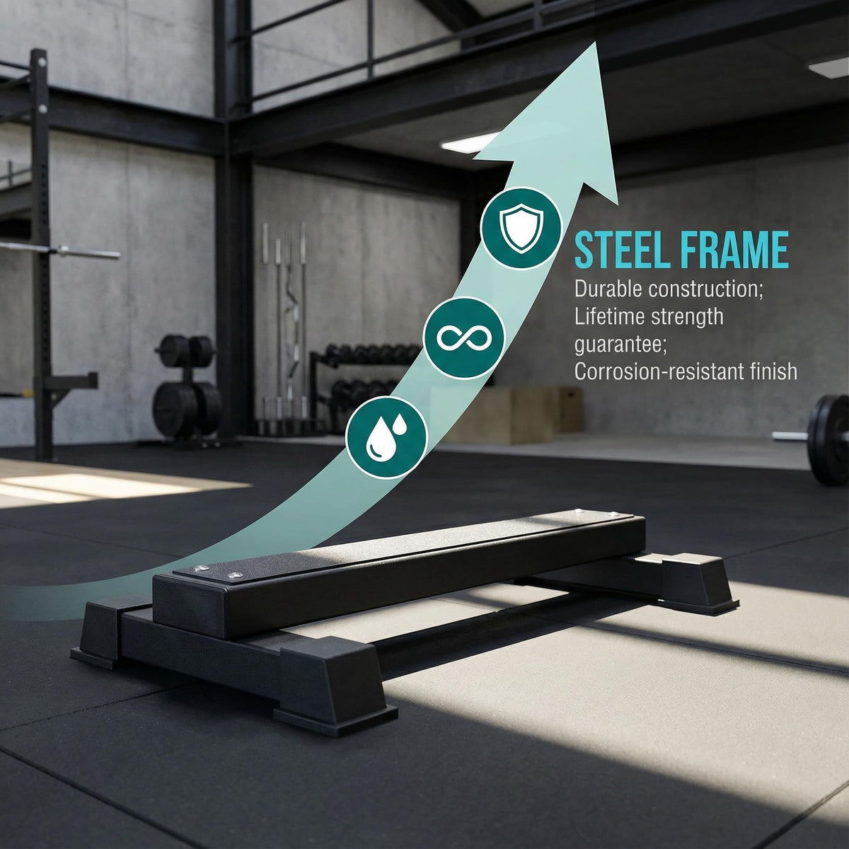 Steel Calf Raise Bar, Standing Calf Raise Platform Machine, Calf Raise Block Rack for Calf Stretching, Squat, Foot Stretch (22 inch)