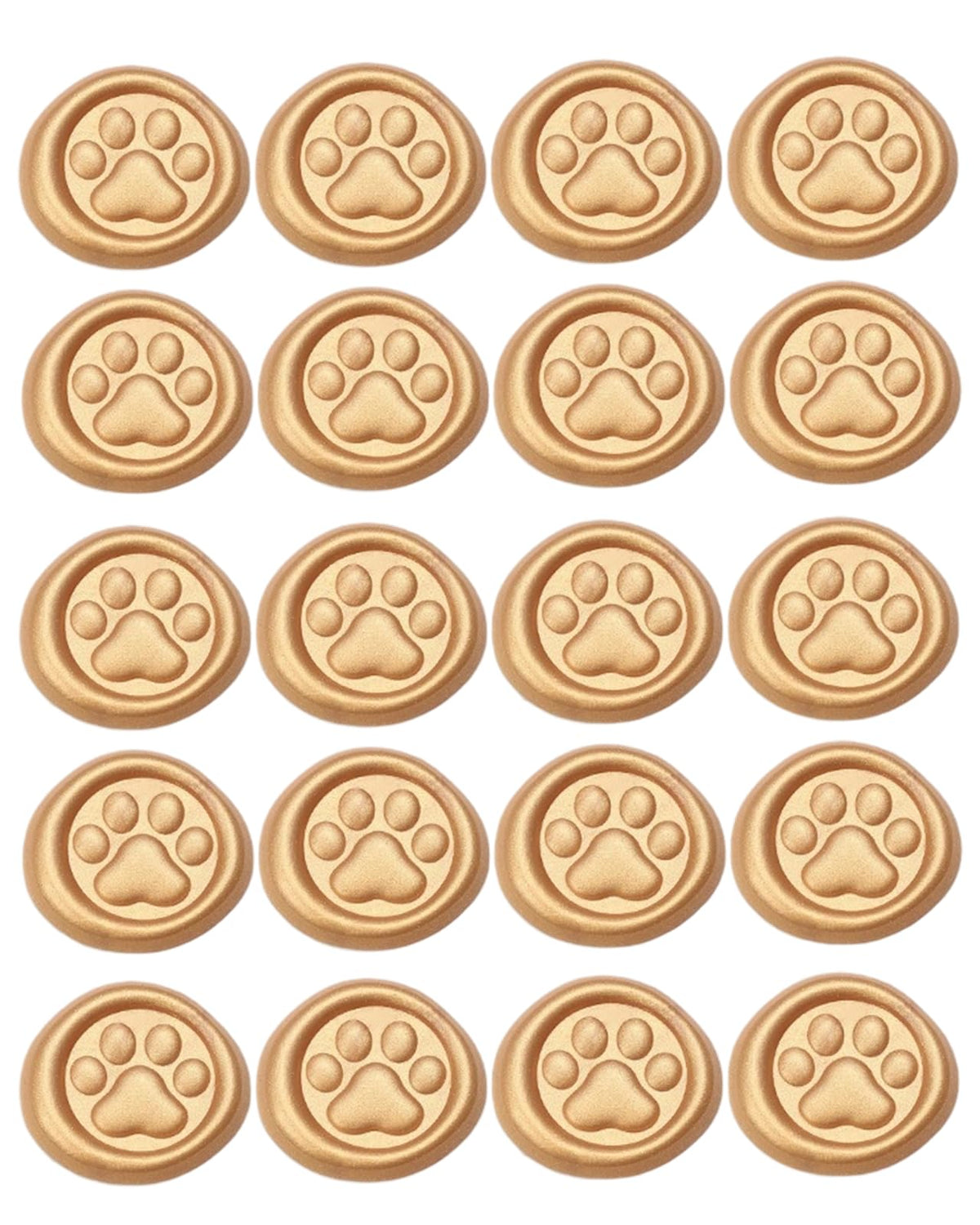 Gold Paw Wax Seal Stickers-40PCS Bulk Self-Adhesive Vintage Sealing Stickers for Envelopes, Letter, Invitations, Gift Wrapping, Scrapbooking – Cute Animal Footprint Design(