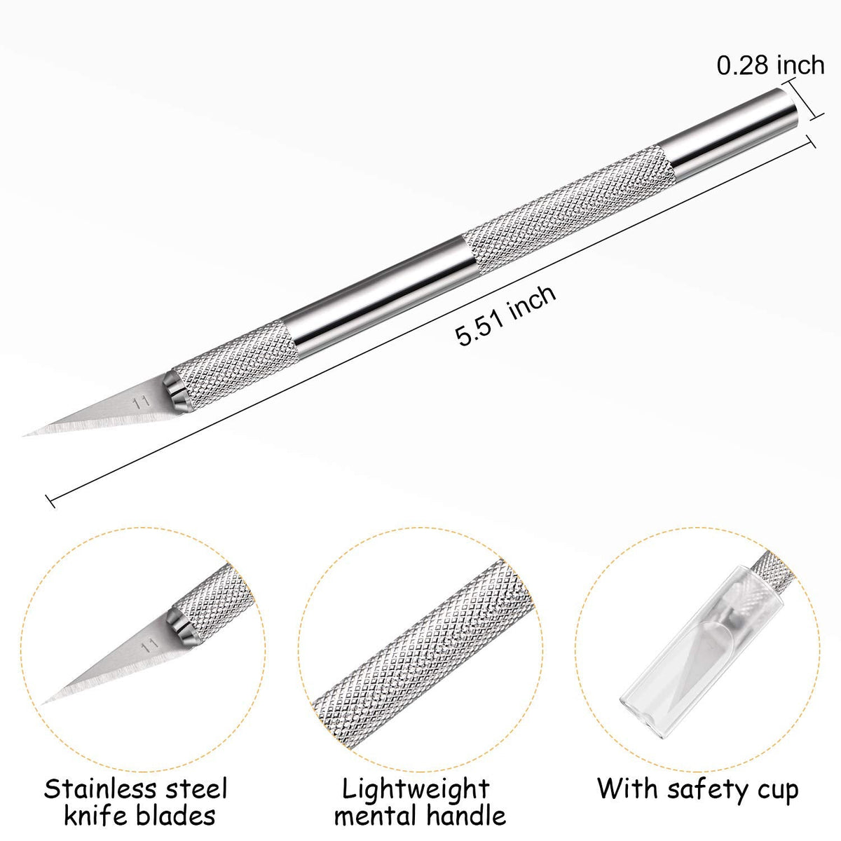 15 Pack Exacto Knife Set, Hobby Knife, Back to School Supplies Craft Knifes Kit for Art, Carving, DIY, Scrapbooking, Art, Cutting, Stencil(Silver)