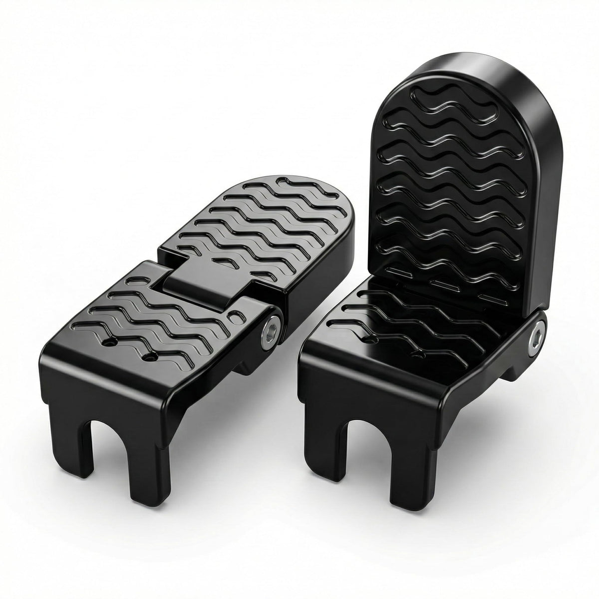 RHEOLITH Heavy Duty E-Bike Foot Pegs for 15mm(0.59") Axle ONLY, Anti-Slip Foldable Rear Pedals for Passenger, Manganese Steel Reinforced Aluminum Bike Footrests for E-Bike, MTB & Folding