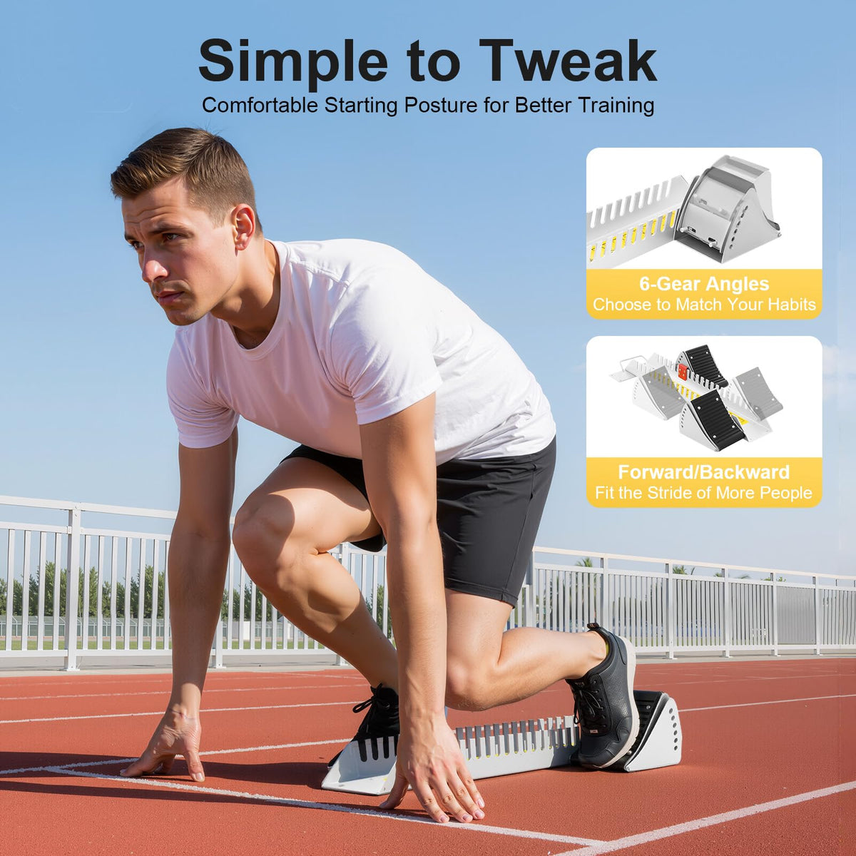 lxrnqcey Starting Block Track Field, 6 Angle Adjustable Starting Block and Field Aluminum Suitable for Plastic Runway Cinder Track
