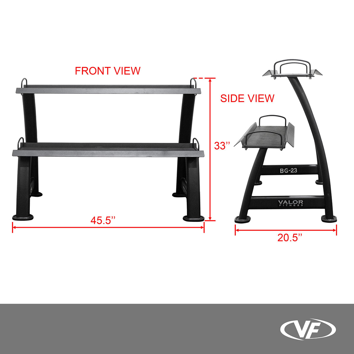 Valor Fitness 2-Tier Kettlebell Storage Rack – Heavy Duty Weight Holder, Organize Gym Equipment, 600 lb Max Weight Capacity for Dumbbells, Kettlebells & Fitness Gear Sports Equipment Organizer