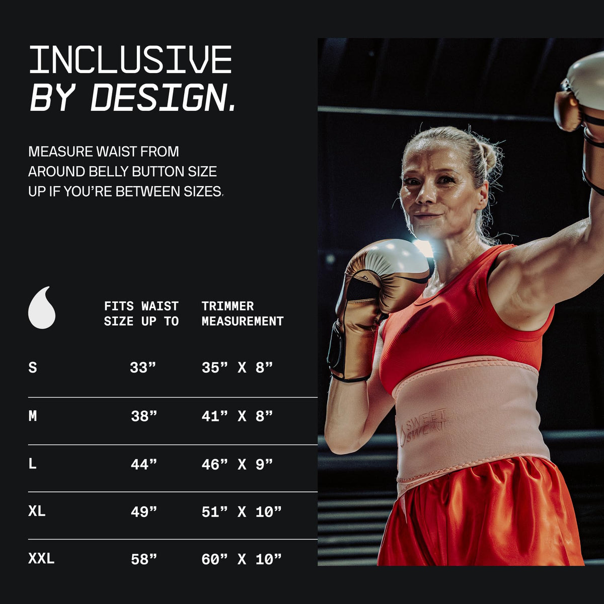 Sports Research Sweet Sweat® Waist Trimmer Toned Series - Premium Sweat Enhancing Fitness Belt for Women & Men - 5 Adjustable Sizes