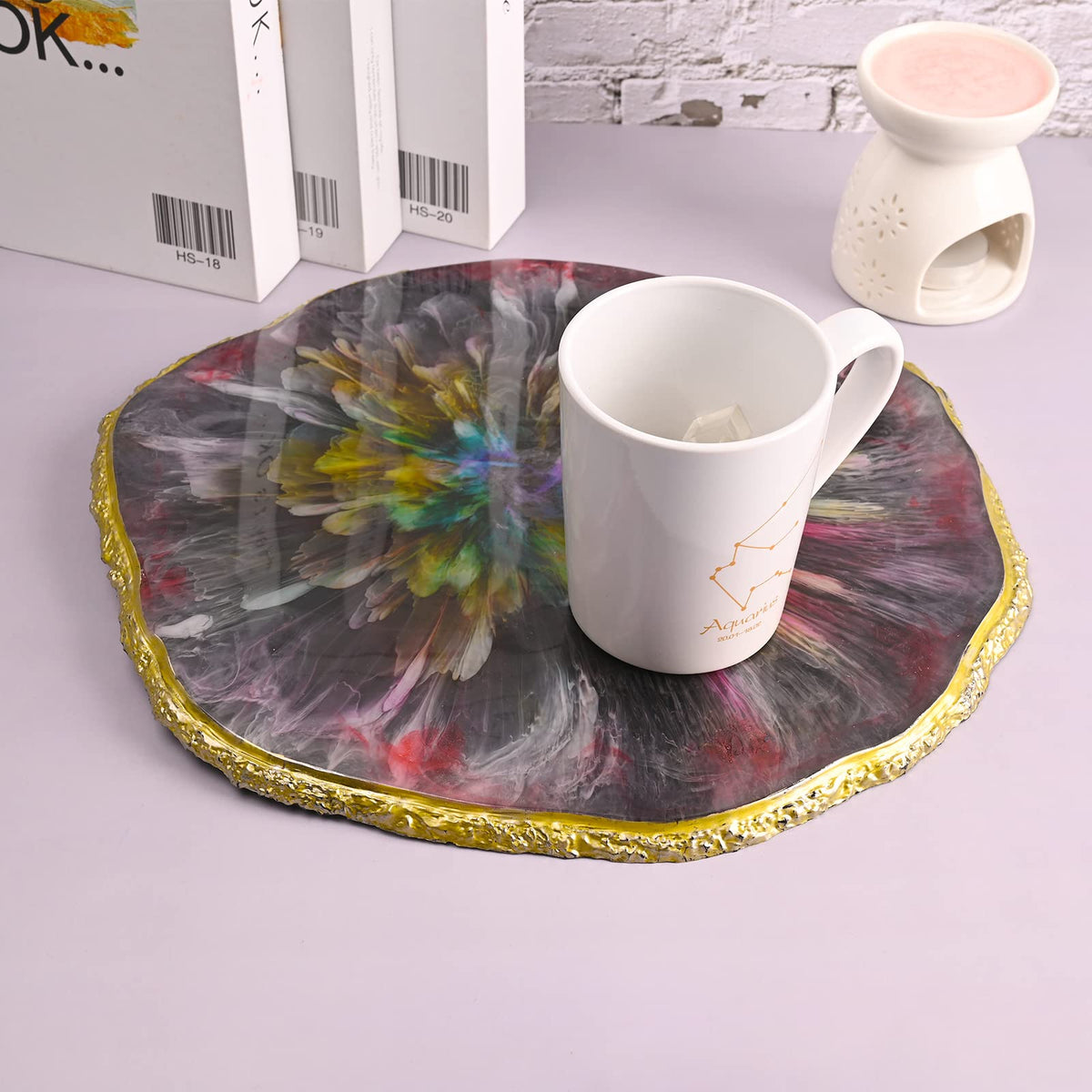 Actvty Resin Tray Molds, Round Tray Molds for Epoxy Resin, Large Silicone Tray Mold for Resin Casting, DIY Resin Crafts, Jewelry Tray, Home Decoration