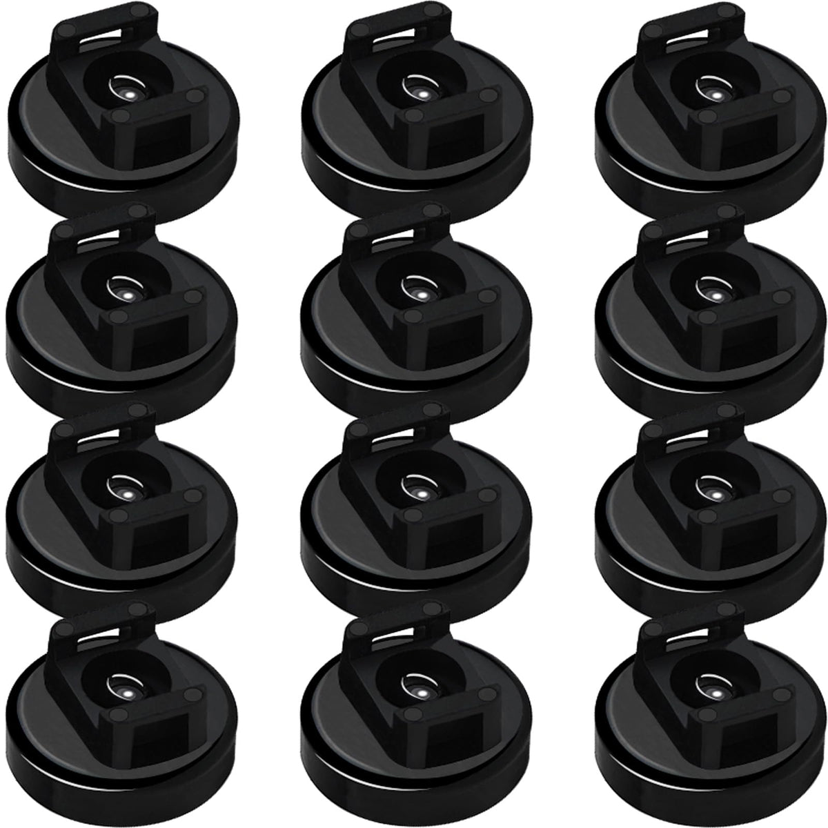 CNHABAGU Magnet Zip Tie Mount Magnetic Zip Ties Mount 25LBS Strong Multipurpose Wire Cable Holder Mount Wire Clips Management for Home Office Marine Electrical Wiring (Black, 12 Piece)