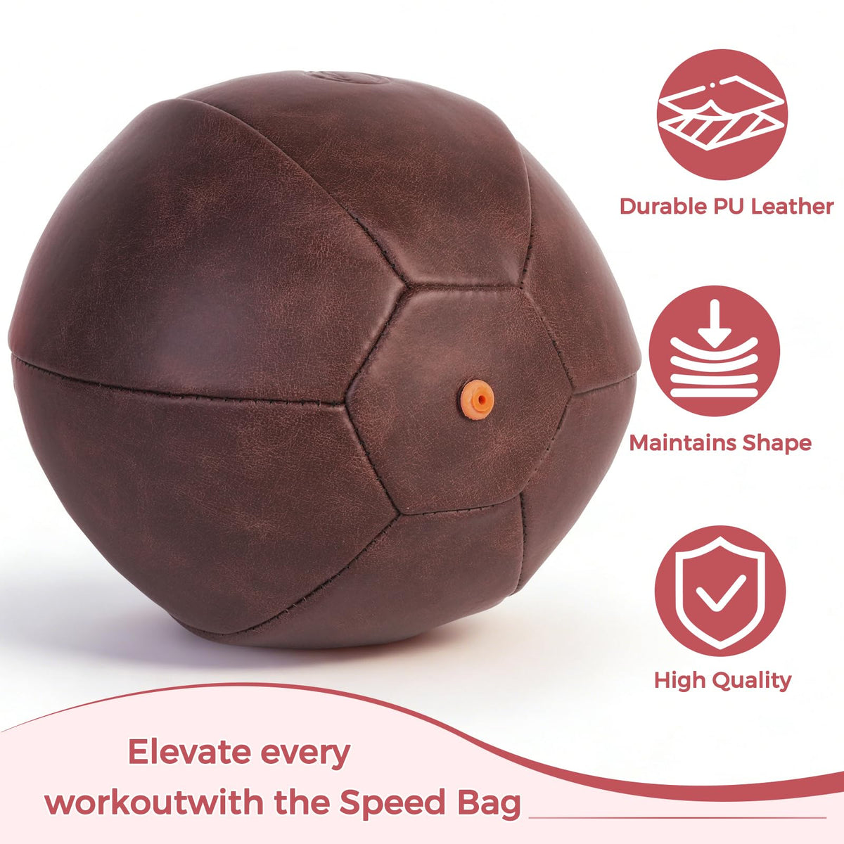 WYGVNR Speed Bag, Speed Punching Bag, Boxing Ball, Punching Dodge Striking Bag for Boxing Training Home Gym Sports Fitness, Brown
