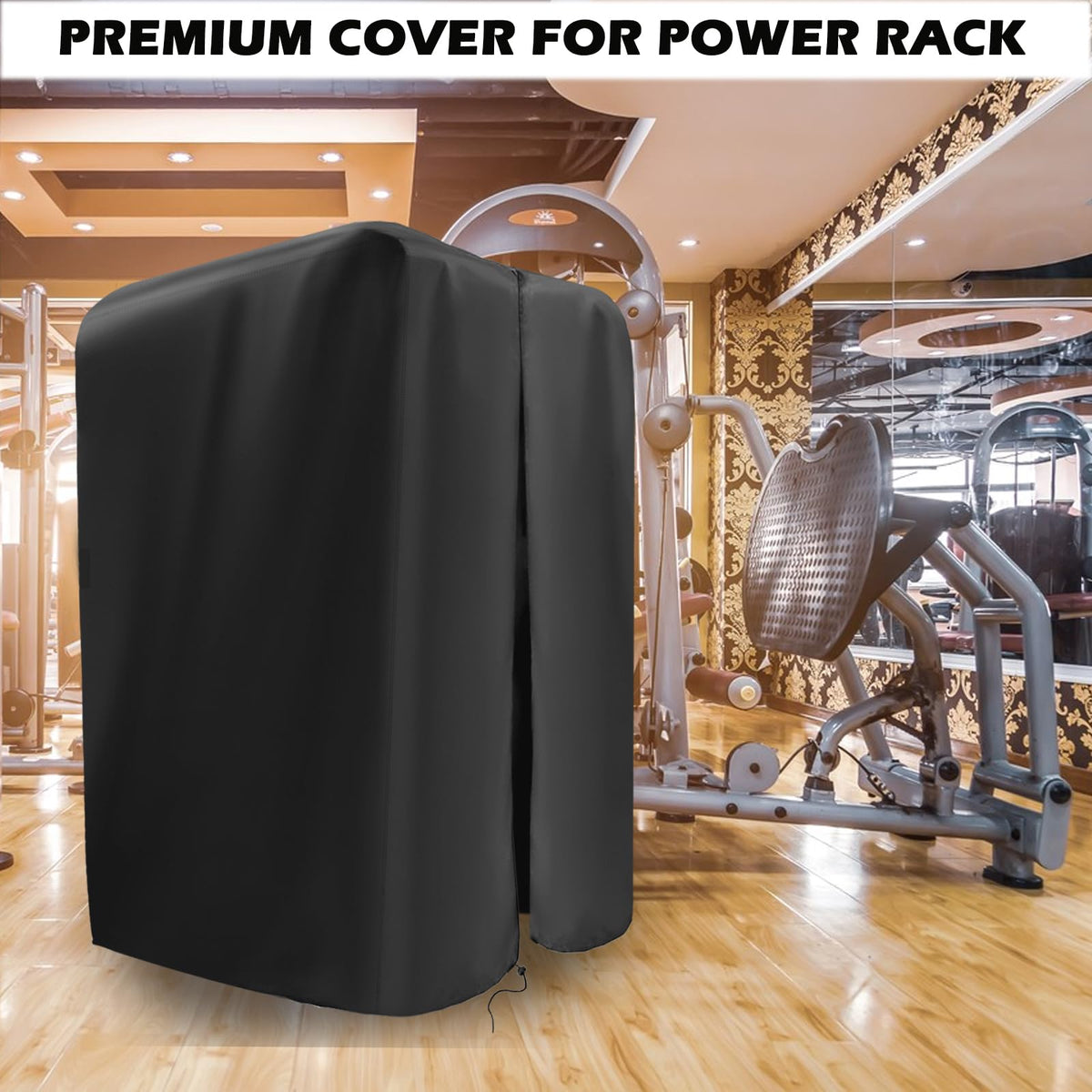 Guisong Gym Rack Cover with Waterproof Zipper, Protective Cover for Squat Rack and Weight Lifting Machine,Home Gym Workout Equipment Cover for Indoor or Outdoor-64"W x 68"D x 82.5"H