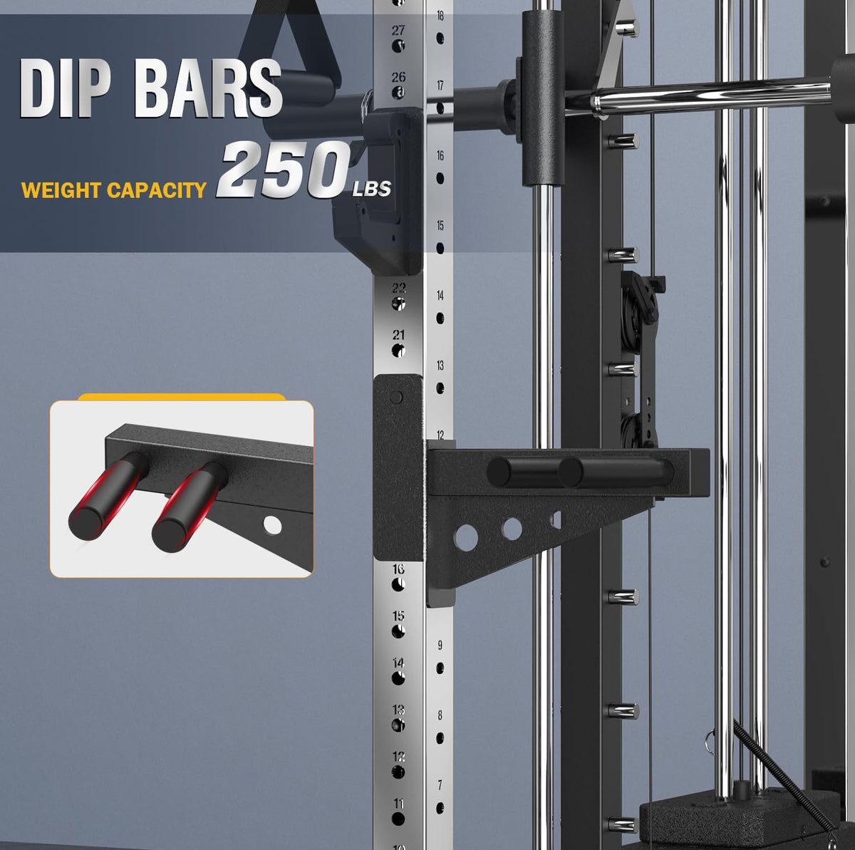 DONOW Smith Machine with Weight Stacks, Heavy Duty Home Gym System Power Cage Cable Crossover Machine Multi-Functional Trainer Ratio 1:1