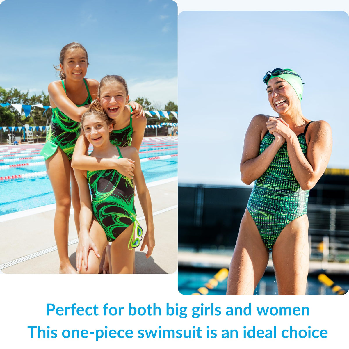iSwim Essential Solid Thin Strap One Piece Swimsuit Women's & Girl's Competitive Swimwear, Training Fit, Quick Dry, UPF 50+, Lined & Chafe-Resistant - Navy - 34