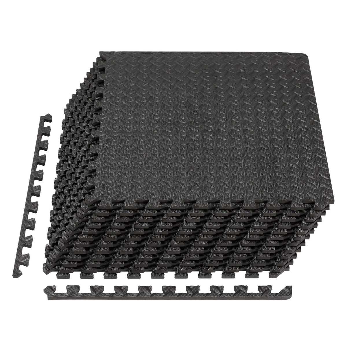 Sweetcrispy Interlocking Foam Floor Tiles, 1/2 Inch Thick Non-Slip Gym Flooring Mats for Home Gym, Garage & Workout Space, 12 Pcs